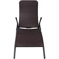 The Living Store Ligbed Rattan - 61x147x95 cm - Bruin PE-rattan - Gepoedercoat Stalen Frame