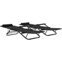 The Living Store De Living Store: Klapstoelen voor buiten, 2 stuks, met voetsteun, zwart