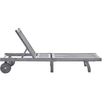 The Living Store Living Store Ligbed met kussen, grijs, acacia massiefhout