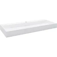 The Living Store Wastafel Marmer Gegoten - Ingebouwd/Opgehangen - 120x46x11 cm - Wit