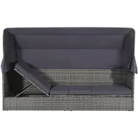 The Living Store Loungebed Serene - Ligstoel - Grijs - 205x62x124cm - Verstelbaar ligvlak