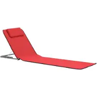 The Living Store Strandstoelenset - Opvouwbare strandmatten - Rood - 160 x 53 x 47 cm - Hoofdsteun en opbergvak
