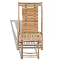 The Living Store ligstoel bamboe - tuinmeubelen - 152 x 59 x 80 cm - verstelbaar