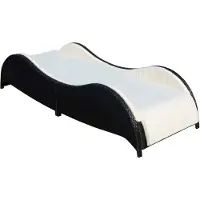 The Living Store De Living Store ligbed met kussen, gemaakt van polyrotan, in de kleur zwart