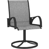 The Living Store Draaibare Tuinstoel Set - Grijs 57.5x72x94cm - Textileen en Staal