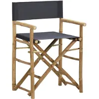 The Living Store De Living Store: Opklapbare regiestoelen, 2 stuks, donkergrijs, bamboe en stof