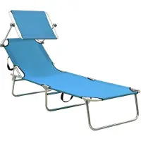 The Living Store Ligbed Alu Luxe - 187x57.5x27 cm - Blauw