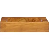 The Living Store wastafel, massief teak hout, 50x35x10 cm