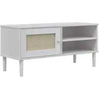 vidaXL Tv-meubel SENJA 106x40x49 cm rattan massief grenenhout wit