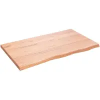 vidaXL Wandschap 100x60x(2-4)cm behandeld massief eikenhout lichtbruin
