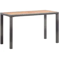 vidaXL Tuintafel 123x60x74 cm massief acaciahout antraciet en bruin