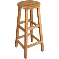 The Living Store Barkrukken Massief Acaciahout - Set van 2 - 34x34x76cm - Eenvoudig te monteren