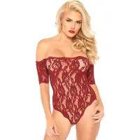 Leg avenue kanten off shoulder body zwart Dames