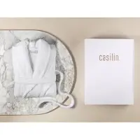 Casilin - Badjas Cadeau voor Hem en Haar in Luxe Geschenkdoos - Voor dames en heren - Maat M - Fleece & Katoen - Absorberend - Wit