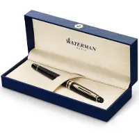 Waterman Expert-vulpen | Glanzend zwart met 23k gouden afwerking | Fijne penpunt | Geschenkverpakking