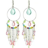 Behave - Oorbelhangers dames - Zilverkleur multicolor - Festival look