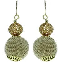 Behave Oorhangers beige en goudkleur