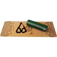 Samarali Bos Groen Yin Yoga Set Sun - Kurk Mat, Bolster & Massagebal - Perfect voor Yoga en Ontspanning