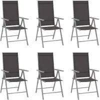 vidaXL Tuinstoelen 6 st inklapbaar textileen zwart