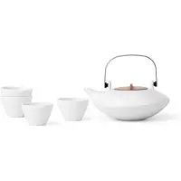 Viva Scandinavia - Pure Thee Set - Theepot incl. 2 mokjes - 370 ml - 7x7x15.2 cm - Wit