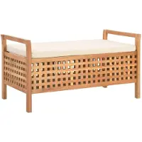 vidaXL Opbergbankje 93x49x49 cm massief walnotenhout