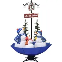 vidaXL Kerstboom sneeuwend met paraplubasis 170 cm PVC blauw