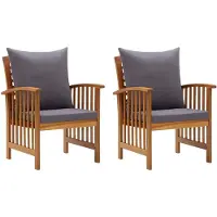 vidaXL Tuinstoelen 2 st met kussens massief acaciahout