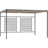 vidaXL Paviljoen met uitschuifbaar dak, 3x4x2,3 meter, taupe kleur, 180 g/m²