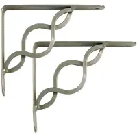 AMIG Plankdrager/steun/beugel Decoratief - 2x - metaal - zilver - H200 x B150 mm - Tot 180 kg - Plankdragers
