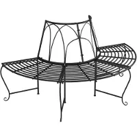 vidaXL Boombank halfrond Ø159 cm staal zwart