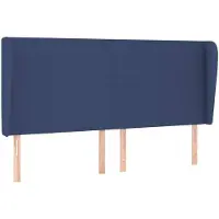 vidaXL Hoofdbord met randen 183x23x118/128 cm stof blauw