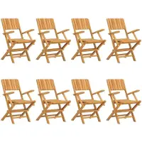 vidaXL Tuinstoelen inklapbaar 8 st 55x61x90 cm massief teakhout
