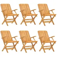 vidaXL Tuinstoelen 6 st inklapbaar 61x67x90 cm massief teakhout