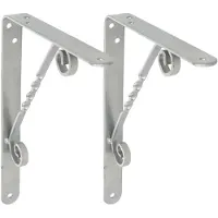 AMIG Plankdrager/steun/beugel Decoratief - 2x - metaal - zilvergrijs - H200 x B150 mm - Tot 110 kg - Plankdragers