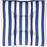 vidaXL Palletkussen gestreept 80x80x12 cm stof blauw en wit