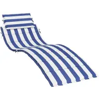 vidaXL Ligbedkussen gestreept oxford stof blauw en wit