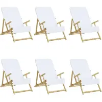 vidaXL Strandhanddoeken 6 st 400 g/m² 60x135 cm stof wit