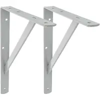 AMIG Plankdrager/planksteun van metaal - 2x - gelakt grijs - H300 x B225 mm - Tot 260 kg - Plankdragers