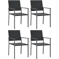 vidaXL Tuinstoelen 4 st 54x62,5x89 cm poly rattan zwart