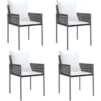vidaXL Tuinstoelen 4 st met kussens 54x61x83 cm poly rattan bruin