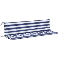 vidaXL Tuinbankkussens 2 st gestreept 200x50x7 cm stof wit en blauw