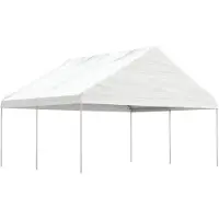 vidaXL Paviljoen met dak, wit, 4,46 x 5,88 x 3,75 m, polyethyleen