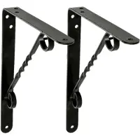 AMIG Plankdrager/steun/beugel Decoratief - 2x - metaal - zwart - H150 x B125 mm - Tot 145 kg - Plankdragers