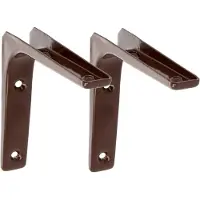AMIG Plankdrager/planksteun van metaal - 2x - gelakt bruin - H125 x B125 mm - Plankdragers