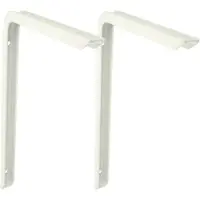 AMIG Plankdrager/planksteun - 2x - aluminium - gelakt wit - H300 x B200 mm - max gewicht 30 kg - Plankdragers