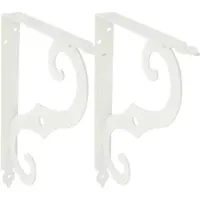 AMIG Plankdrager/steun/muurbeugel Barok - 2x - metaal - wit - H200 x B150 mm - Tot 100 kg - Plankdragers