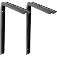 AMIG Plankdrager/planksteun - 2x - aluminium - gelakt zwart - H300 x B200 mm - max gewicht 30 kg - Plankdragers