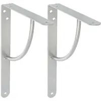 AMIG Plankdrager/planksteun van metaal - 2x - gelakt zilvergrijs - H250 x B200 mm - Tot 90 kg - Plankdragers