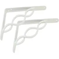 AMIG Plankdrager/steun/beugel Decoratief - 2x - metaal - wit - H150 x B125 mm - Tot 195 kg - Plankdragers