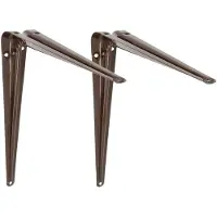 AMIG Plankdrager/planksteun van metaal - 2x - gelakt bruin - H400 x B350 mm - Plankdragers